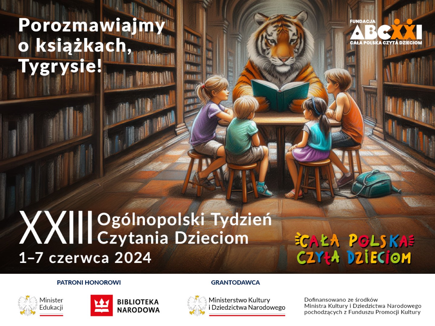 Cała Polska Czyta Dzieciom Plakat promujący zadanie