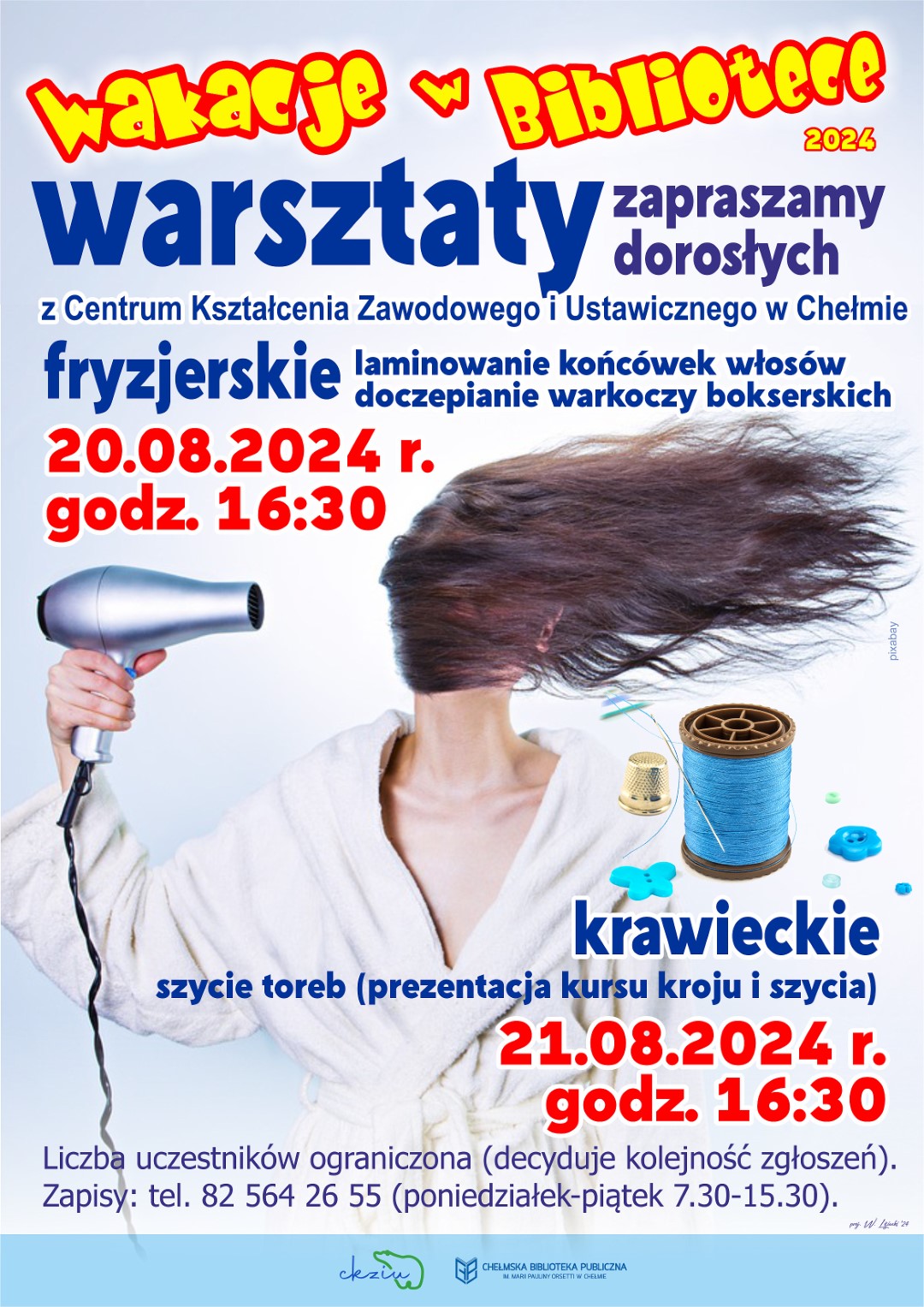 Plakat promujący warsztaty dla dorosłych prowadzone przez CKZiU