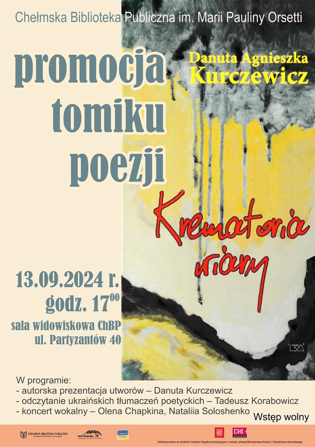 Promocja tomiku poezji Danuty Kurczewicz Krematoria wiary