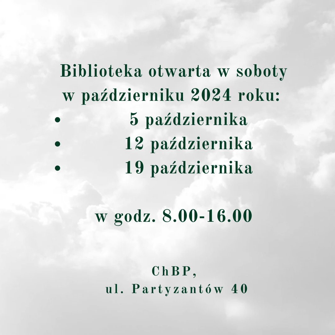 Biblioteka otwarta w soboty w październiku