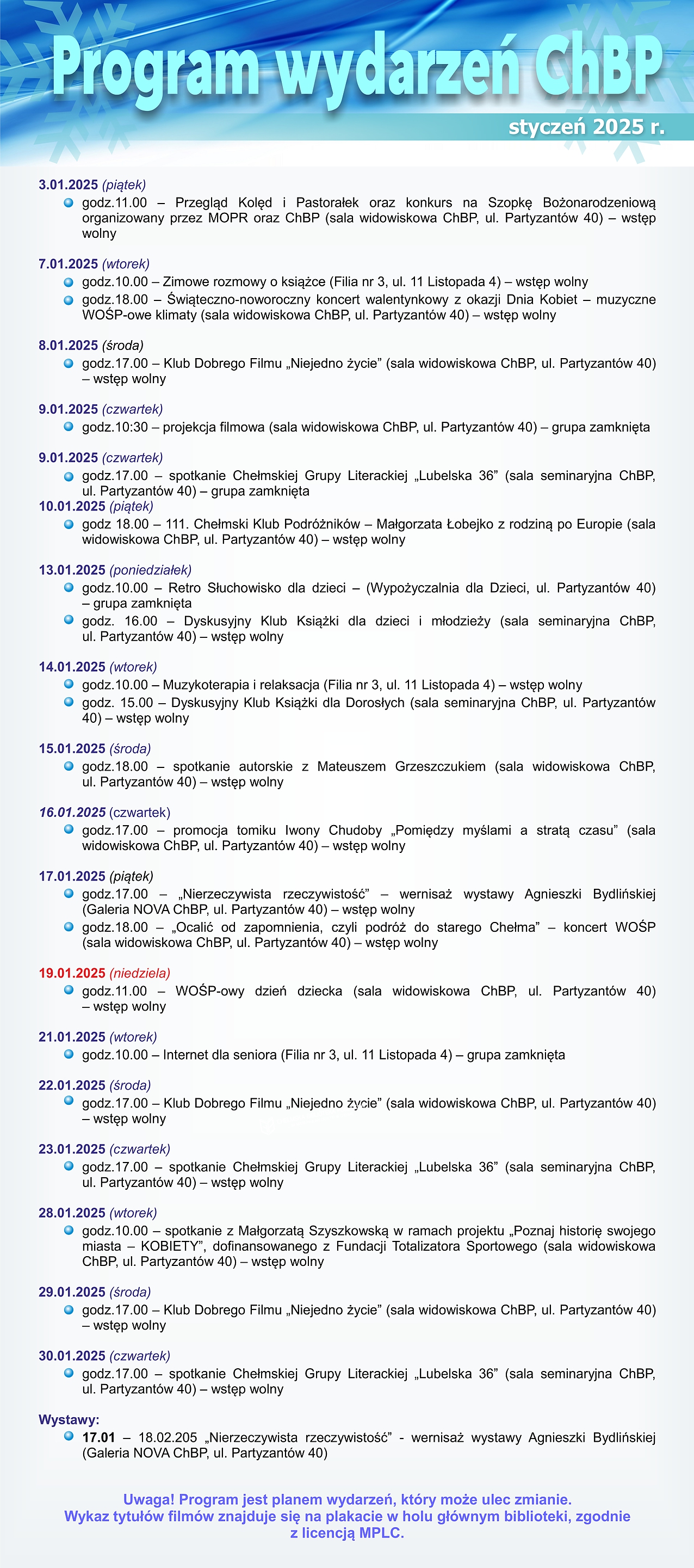 Program wydarzeń